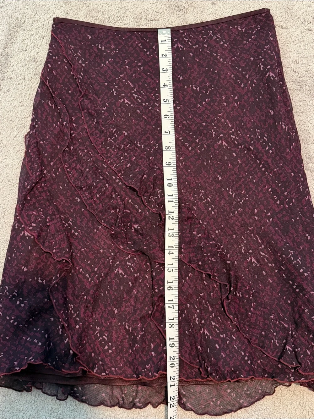 Ann Taylor dark purple patterned knee length skirt